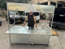 דוכן עמדה נירוסטה נייד מתקפל